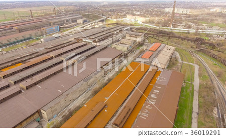 Aerial view of industrial steel plant. Aerial Aerial view of industrial steel plant. Aerial 36019291