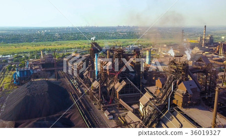 Aerial view of industrial steel plant. Aerial 36019327