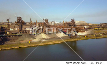 Aerial view of industrial steel plant. Aerial 36019343