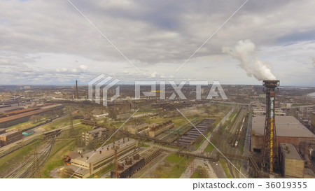 Aerial view of industrial steel plant. Aerial 36019355