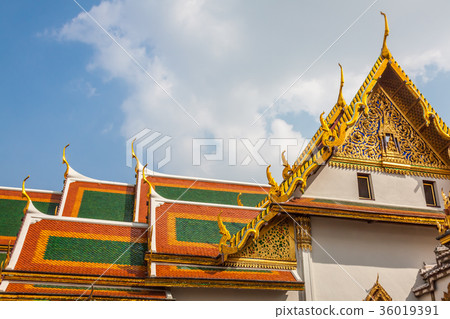 Roof of Wat Phra Kaew, Temple of the Emerald Roof of Wat Phra Kaew, Temple of the Emerald 36019391