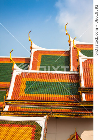 Roof of Wat Phra Kaew, Temple of the Emerald Roof of Wat Phra Kaew, Temple of the Emerald 36019392