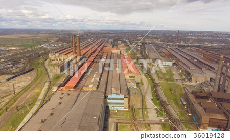 Aerial view of industrial steel plant. Aerial Aerial view of industrial steel plant. Aerial 36019428