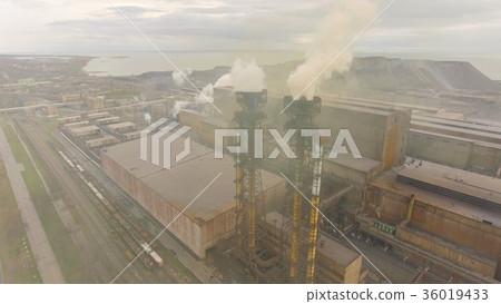 Aerial view of industrial steel plant. Aerial Aerial view of industrial steel plant. Aerial 36019433