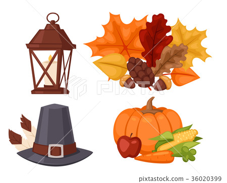 Happy thanksgiving day design holiday objects 36020399