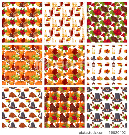 Vector autumn berries seamless pattern vegetarian Vector autumn berries seamless pattern vegetarian 36020402