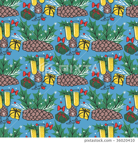 Christmas seamless pattern hand drawn style Christmas seamless pattern hand drawn style 36020410