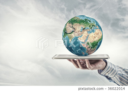 Earth planet on tablet pc Earth planet on tablet pc 36022014