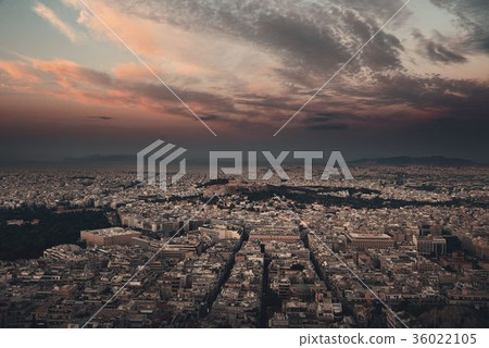 Athens skyline sunrise from Mt Lykavitos 36022105