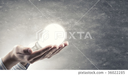 Light bulb in hand 36022285