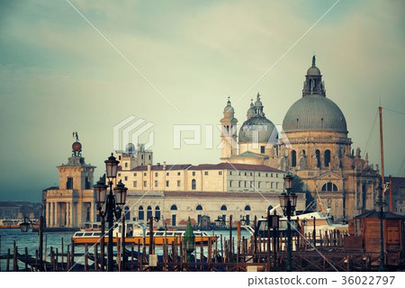 Venice Grand Canal sunrise and boat 36022797
