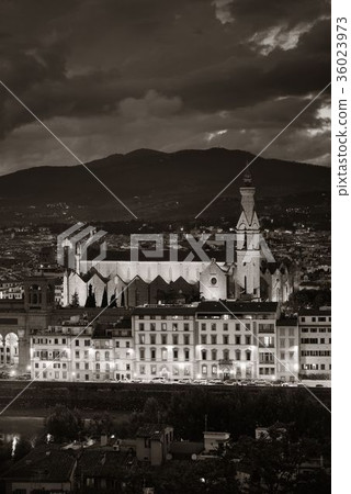 Basilica di Santa Croce Florence at night Basilica di Santa Croce Florence at night 36023973