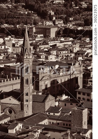 Florence old building roof black and white Florence old building roof black and white 36023975