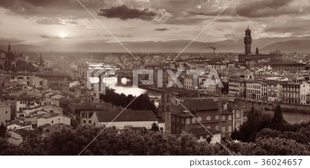 Florence skyline black and white Florence skyline black and white 36024657