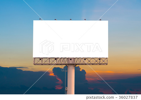 Blank billboard ready for advertisement on sunset Blank billboard ready for advertisement on sunset 36027837