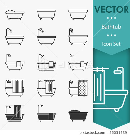 Bathtub icons vector Bathtub icons vector 36031589