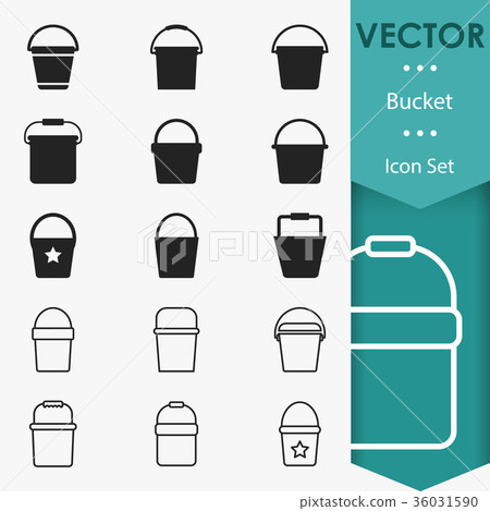 Bucket icons vector Bucket icons vector 36031590