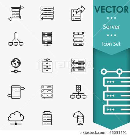 Server icons vector Server icons vector 36031591