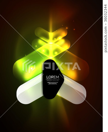 Futuristic neon glowing arrows techno background 36032344