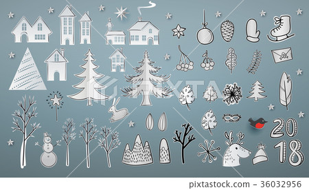 Big Christmas paper cut set Big Christmas paper cut set 36032956