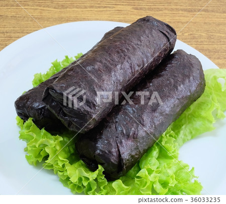Japanese Rice Maki Sushi Roll on White Dish Japanese Rice Maki Sushi Roll on White Dish 36033235
