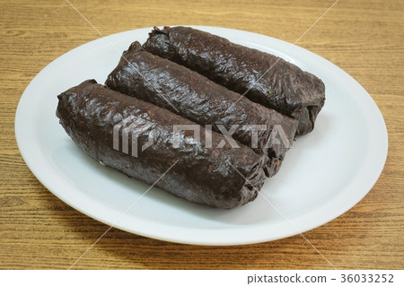 Japanese Rice Maki Sushi on White Plate 36033252