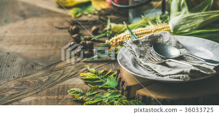 Fall table setting for Thanksgiving day Fall table setting for Thanksgiving day 36033725