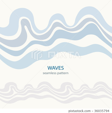 Marine seamless pattern with stylized blue waves - Stock Illustration ...