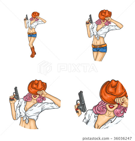 Set of vector pop art round avatar icons for users Set of vector pop art round avatar icons for users 36036247