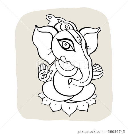 Ganapati Meditation in lotus pose Ganapati Meditation in lotus pose 36036745