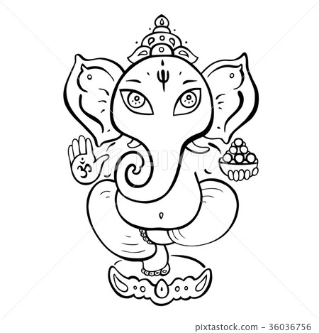 Ganapati Meditation in lotus pose 36036756