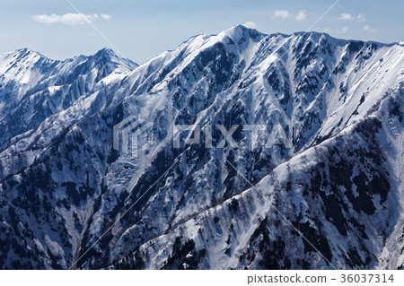 The ridge line to the needle Nonotake of snow seen from Mt. 36037314