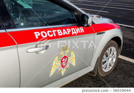 Inscription "Rosgvardia" and emblem of the troops  36039044