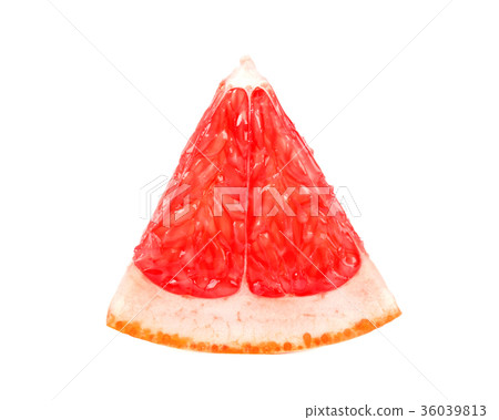 Grapefruit piece isolated on white background. 36039813