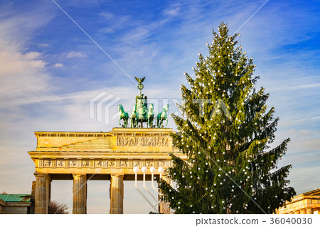 Brandenburg gate and christmas tree 36040030