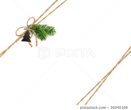 Ribbons of burlap rope for christmas decorations 36040166