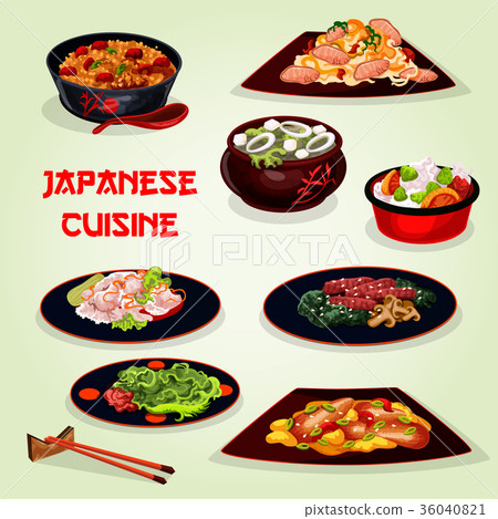 Japanese cuisine lunch icon for asian food design