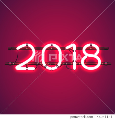 Glowing Red Neon sign 2018 Glowing Red Neon sign 2018 36041181