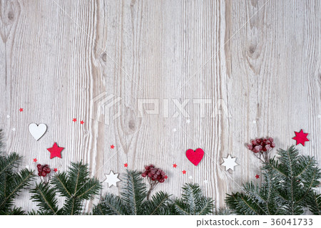 Christmas background on the wooden desk Christmas background on the wooden desk 36041733