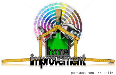 Home Improvement Symbol with Work Tools 36042116