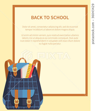 Back to School Banner with Place for Text Backpack 36043429