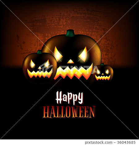 Happy Halloween Poster With Pumpkins 36043685