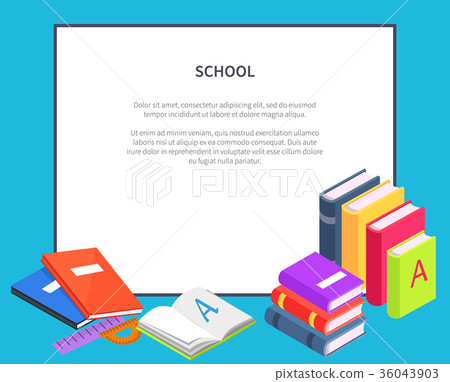Pile of Books Standing in Row and Lying Vector 36043903