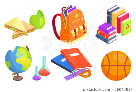 Collection of School-Related Objects Illustration Collection of School-Related Objects Illustration 36043984
