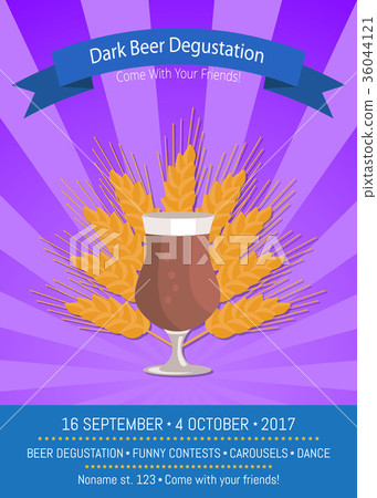 Dark Beer Degustation on Vector Illustration. 36044121