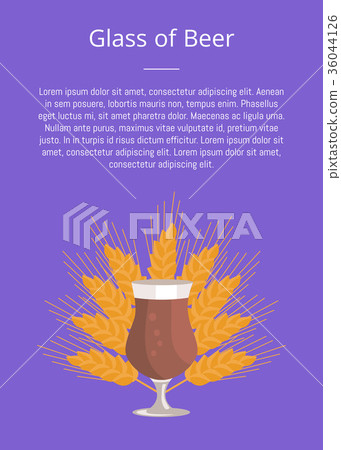 Tulip Glass of Beer Transparent Cup on Leg Vector 36044126