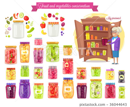 Fruit ,Vegetable Conservation Vector Illustration 36044643