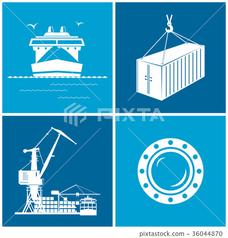 Set of maritime icons, vector illustration Set of maritime icons, vector illustration 36044870