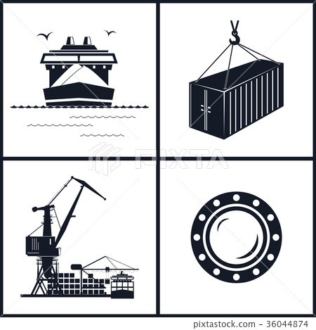 Set of maritime icons, vector illustration Set of maritime icons, vector illustration 36044874