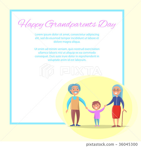 Happy Grandparents Day Senior Couple with Grandson Happy Grandparents Day Senior Couple with Grandson 36045300